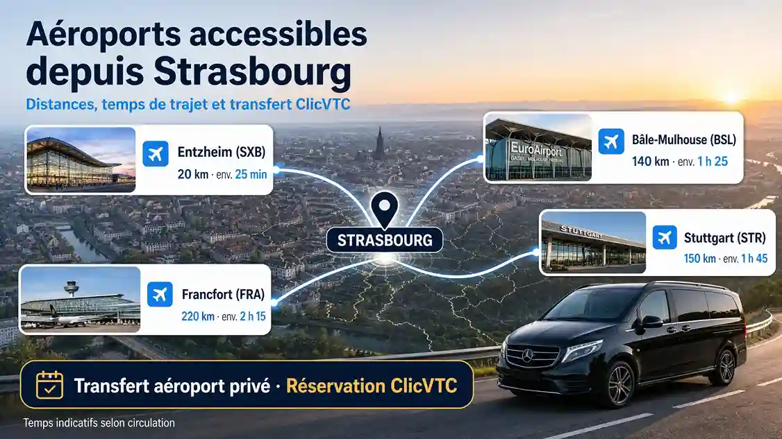 Aéroports Accessibles depuis Strasbourg  ClicVTC